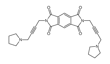 2,6-bis(4-pyrrolidin-1-ylbut-2-ynyl)pyrrolo[3,4-f]isoindole-1,3,5,7-tetrone结构式