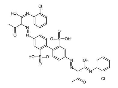 4,4'-bis[[1-[[(2-chlorophenyl)amino]carbonyl]-2-oxopropyl]azo][1,1'-biphenyl]-2,2'-disulphonic acid Structure