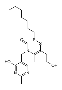 N-[(Z)-3-(heptyldisulfanyl)-5-hydroxypent-2-en-2-yl]-N-[(2-methyl-6-oxo-1H-pyrimidin-5-yl)methyl]formamide结构式