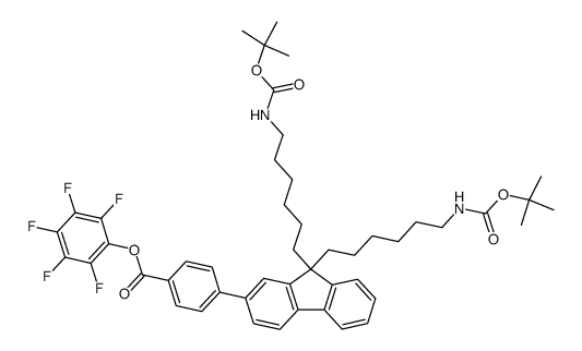 pentafluorophenyl 4-(9',9'-bis(6''-tert-butoxycarbonylaminohexyl)-2'-fluorenyl)benzoate结构式