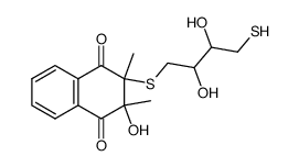 2(S)-((2,3-threo-Dihydroxy-4-mercaptobutyl)thio)-3-hydroxy-2,3-dimethyl-2,3-dihydro-1,4-naphthoquinone Structure