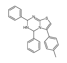 2,4-Diphenyl-6-p-tolyl-3,4-dihydro-2H-thiazolo[3,2-a][1,3,5]triazine结构式