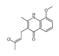 3-(3-chlorobut-2-enyl)-8-methoxy-2-methyl-1H-quinolin-4-one结构式