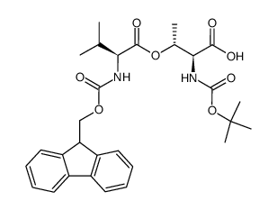(2S,3R)-3-(((S)-2-((((9H-芴-9-基)甲氧基)羰基)氨基)-3-甲基丁酰基)氧基)-2-((叔丁氧基羰基)氨基)丁酸结构式