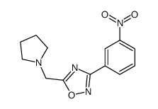 3-(3-nitrophenyl)-5-(pyrrolidin-1-ylmethyl)-1,2,4-oxadiazole结构式