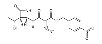 (R)-4-硝基苄基-2-重氮-4-((2R,3S)-3-((R)-1-羟乙基)-氮杂环丁-4-酮-2-基]-3-氧代戊酸酯结构式