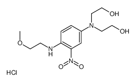 2-[N-(2-hydroxyethyl)-4-(2-methoxyethylamino)-3-nitroanilino]ethanol,hydrochloride Structure