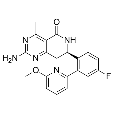 (R)-2-氨基-7-[4-氟-2-(6-甲氧基吡啶-2-基)苯基]-4-甲基-7,8-二氢-6H-吡啶并[4,3-d]嘧啶-5-酮结构式