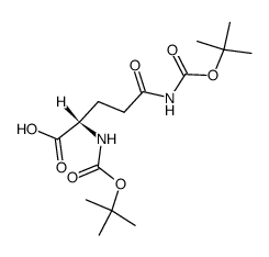 Nα,Nca-di-tert-butyloxycarbonylglutamine结构式