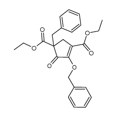 1-benzyl-4-benzyloxy-5-oxo-cyclopent-3-ene-1,3-dicarboxylic acid diethyl ester结构式