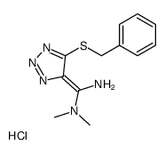 (1Z)-1-(5-benzylsulfanyltriazol-4-ylidene)-N',N'-dimethylmethanediamine,hydrochloride Structure