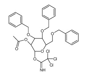 3,4,6-三-O-(苯基甲基)-ALPHA-D-吡喃葡萄糖 2-乙酸酯 1-(2,2,2-三氯亚氨乙酸酯)结构式