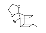 1-bromo-4-iodopentacyclo[4.3.0.02,5.03,8.04,7]nonan-9-one ethylene acetal结构式