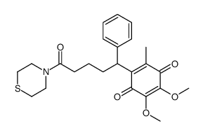 2,3-dimethoxy-5-methyl-6-(5-oxo-1-phenyl-5-thiomorpholin-4-ylpentyl)cyclohexa-2,5-diene-1,4-dione Structure