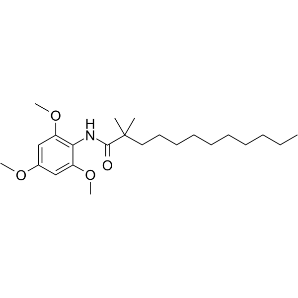 2,2-二甲基-N-(2,4,6-三甲氧基苯基)月桂酰胺结构式