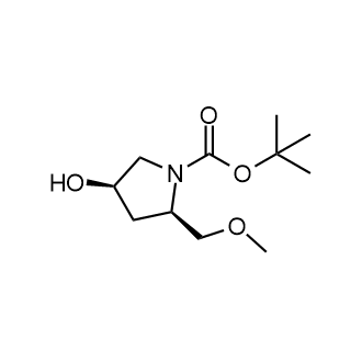 (2R,4R)-4-羟基-2-(甲氧基甲基)吡咯烷-1-羧酸叔丁酯结构式
