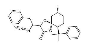 (3S,5R,6S,9R)-3-[(1R)-1-azido-2-phenylethyl]-9-methyl-6-(1-methyl-1-phenylethyl)-1,4-dioxaspiro[4.5]decan-2-one Structure