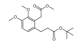 tert-butyl 3-(3,4-dimethoxy-2-(2-methoxy-2-oxoethyl)phenyl)propanoate结构式