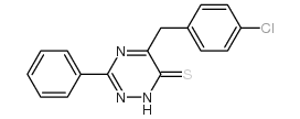 1,2,4-Triazine-6(1H)-thione, 5-[(4-chlorophenyl)methyl]-3-phenyl- Structure