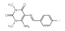 6-amino-5-[(4-chlorophenyl)methylideneamino]-1,3-dimethyl-pyrimidine-2,4-dione picture
