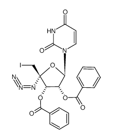 (2S,3S,4R,5R)-2-Azido-5-(2,4-Dioxo-3,4-Dihydropyrimidin-1(2H)-Yl)-2-(Iodomethyl)Tetrahydrofuran-3,4-Diyl Dibenzoate Structure