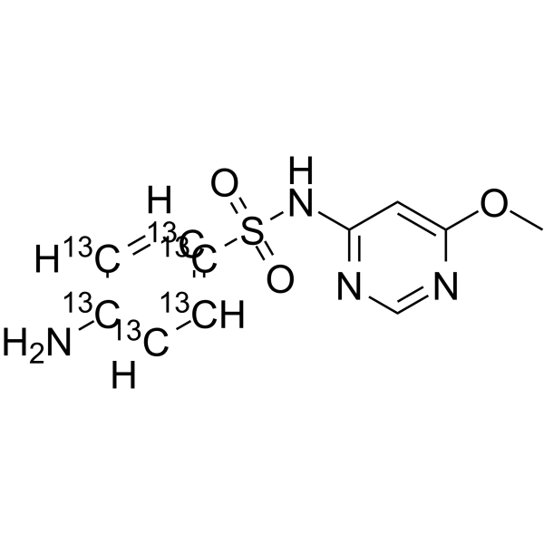 磺胺间甲氧嘧啶-13C6 半水化合物结构式