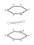 顺-二氯双(吡啶基)铂(II)结构式