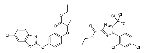 ethyl (2R)-2-[4-[(6-chloro-1,3-benzoxazol-2-yl)oxy]phenoxy]propanoate,ethyl 1-(2,4-dichlorophenyl)-5-(trichloromethyl)-1,2,4-triazole-3-carboxylate Structure