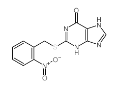 6H-Purin-6-one,1,9-dihydro-2-[[(2-nitrophenyl)methyl]thio]-结构式