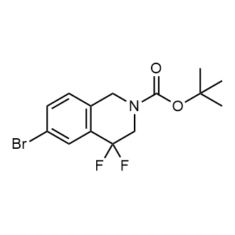 6-溴-4,4-二氟-3,4-二氢异喹啉-2(1H)-羧酸叔丁酯结构式
