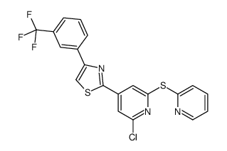 2-[2-氯-6-(2-吡啶硫代)-4-吡啶]-4-[3-(三氟甲基)苯基]-1,3-噻唑结构式