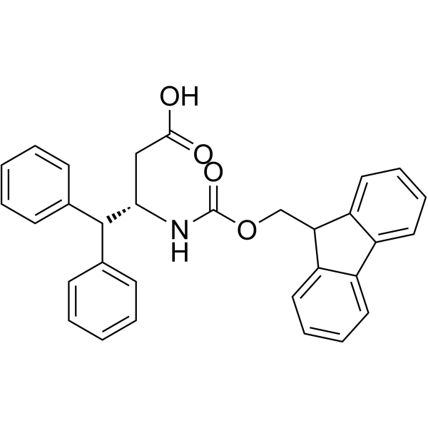 (S)-3-((((9H-芴-9-基)甲氧基)羰基)氨基)-4,4-二苯基丁酸结构式