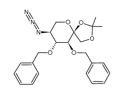 5-azido-3,4-di-O-benzyl-5-deoxy-1,2-O-isopropylidene-α-L-sorbopyranose Structure