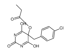 [5-[(4-chlorophenyl)methyl]-2,4,6-trioxo-1,3-diazinan-5-yl] propanoate Structure