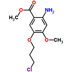 2-氨基-5-(3-氯丙氧基)-4-甲氧基苯甲酸甲酯结构式