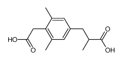 3-(4-(carboxymethyl)-3,5-dimethylphenyl)-2-methylpropanoic acid结构式