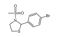 (9CI)-2-(4-溴苯基)-3-(甲基磺酰基)-噻唑烷结构式