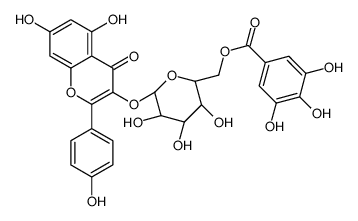 山奈酚 3-O-(6''-没食子酰基)-beta-D-吡喃葡萄糖苷结构式