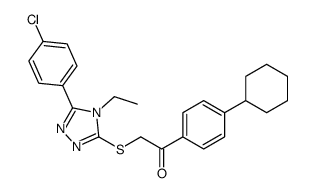 2-[[5-(4-chlorophenyl)-4-ethyl-1,2,4-triazol-3-yl]sulfanyl]-1-(4-cyclohexylphenyl)ethanone结构式