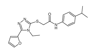 2-((4-ethyl-5-(furan-2-yl)-4H-1,2,4-triazol-3-yl)thio)-N-(4-isopropylphenyl)acetamide结构式