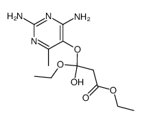 3-(2,4-diamino-6-methyl-pyrimidin-5-yloxy)-3-ethoxy-3-hydroxy-propionic acid ethyl ester结构式