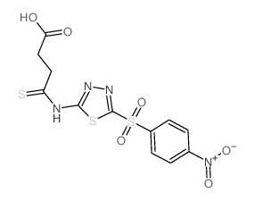 Butanoicacid, 4-[[5-[(4-nitrophenyl)sulfonyl]-1,3,4-thiadiazol-2-yl]amino]-4-thioxo-结构式