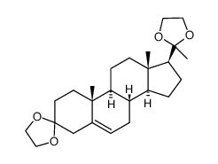 孕-5-烯-3,20-二酮双(环乙烯缩醛)结构式