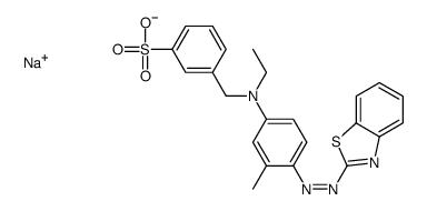 3-[[[4-(2-苯并噻唑基偶氮)-3-甲基苯基]乙基氨基]甲基]苯磺酸钠结构式