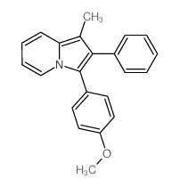 Methyl 4-(1-methyl-2-phenyl-3-indolizinyl)phenyl ether Structure