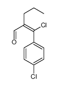 2-[chloro(4-chlorophenyl)methylene]valeraldehyde结构式