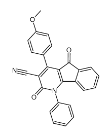 4-(p-methoxyphenyl)-3-cyano-5-oxoindeno<1,2-b>pyridine(1-phenyl)-2-one Structure