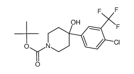 4-[4-chloro-3-(trifluoromethyl)phenyl]-4-hydroxy-1-piperidinecarboxylic acid tert-butyl ester结构式