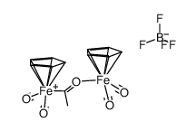 (η5-Cp)(CO)2FeC(CH3)OFe(CO)2(η5-Cp)(tetrafluoroborate)结构式