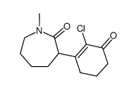 3-(2-chloro-3-oxocyclohex-1-enyl)hexahydro-1-methylazepin-2-one结构式